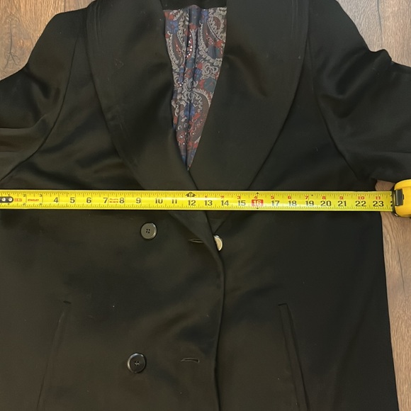 Alorna 100% woollong black coat with shoulder pads - Picture 7 of 14